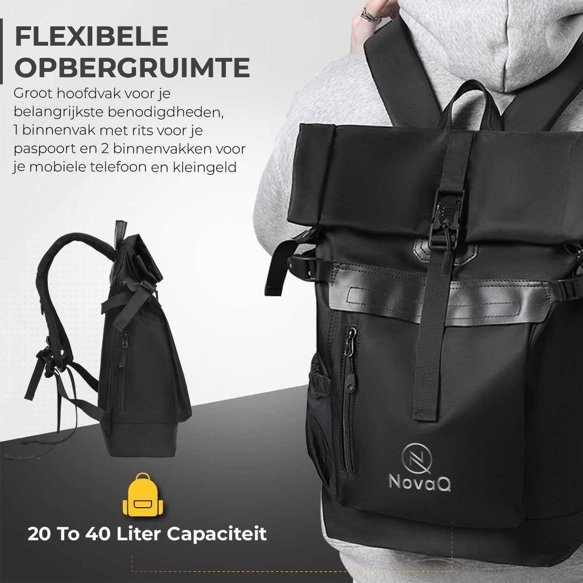 Rolltop Rugzak 40L (Anti-Theft)