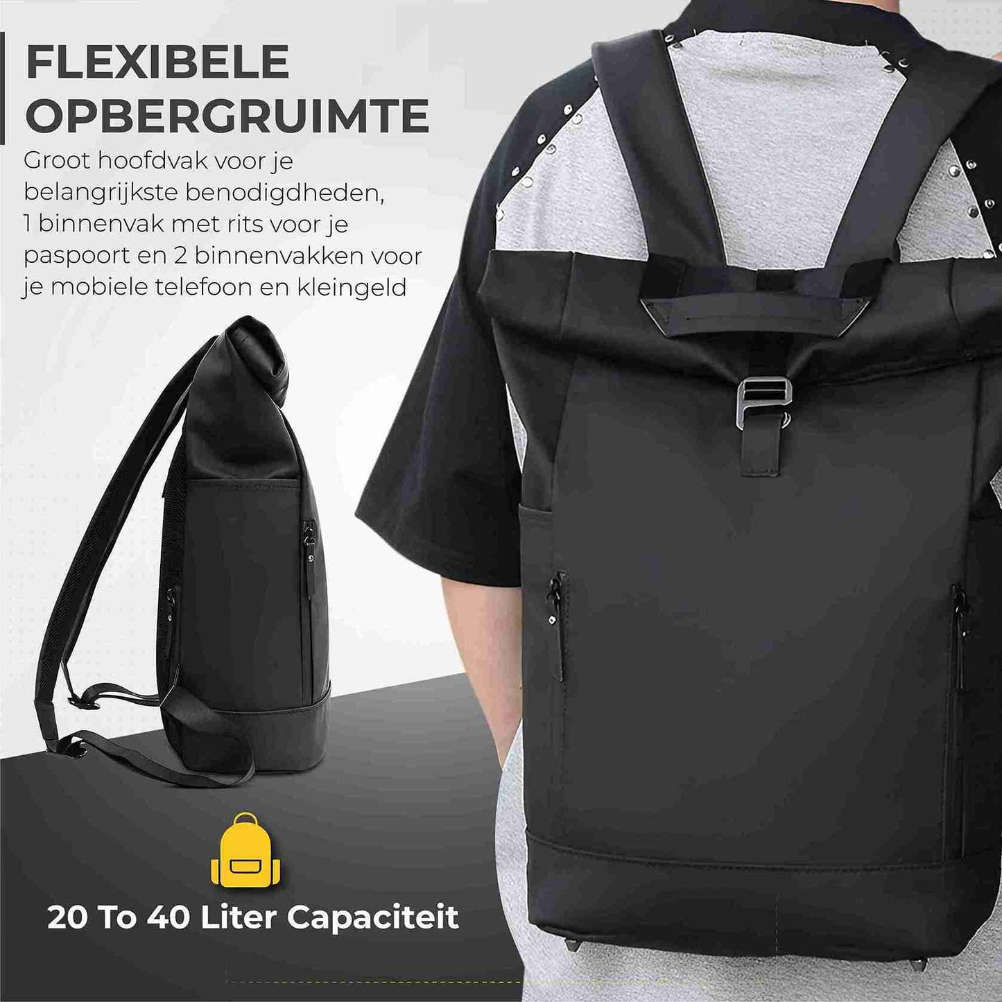NovaQ Rolltop Rugzak 25 tot 40L
