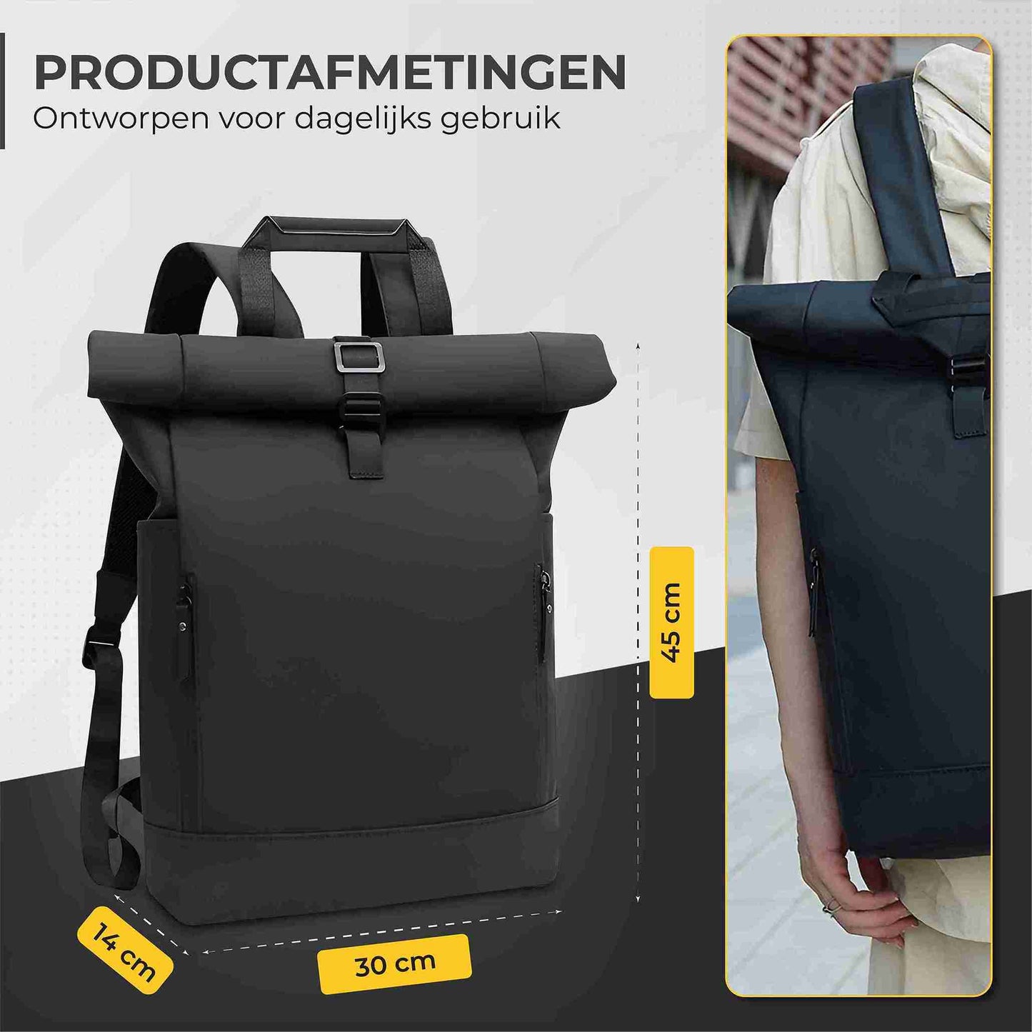 NovaQ Rolltop Rugzak 25 tot 40L