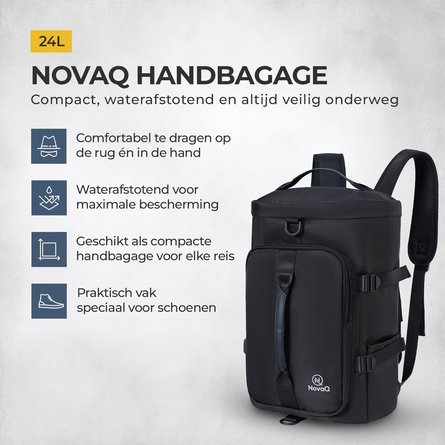 NovaQ Handbagage Duffel Rugzak 20L