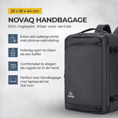 NovaQ Handbagage Rugzak Met Laptopvak