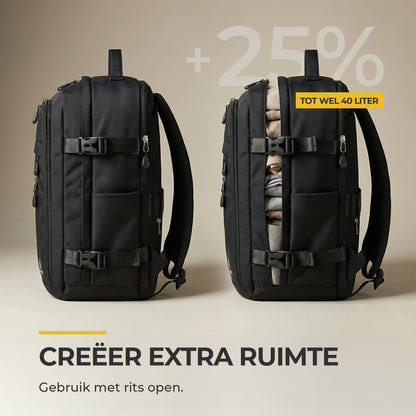 NovaQ Handbagage Rugzak Met Extra Vakken 20L