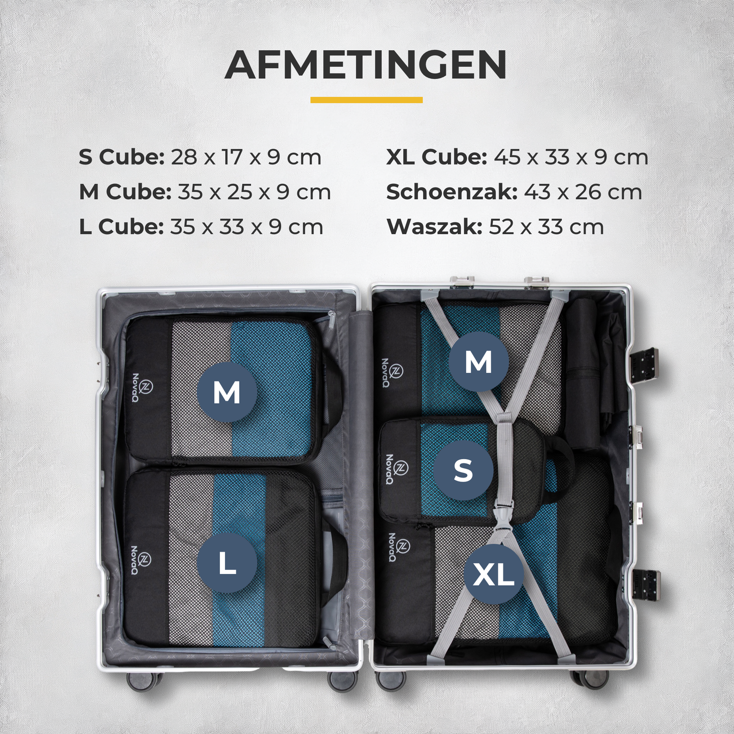NovaQ Packing Cubes 7-delig – Compressie Organizer Set