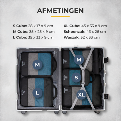 NovaQ Packing Cubes 7-delig – Compressie Organizer Set