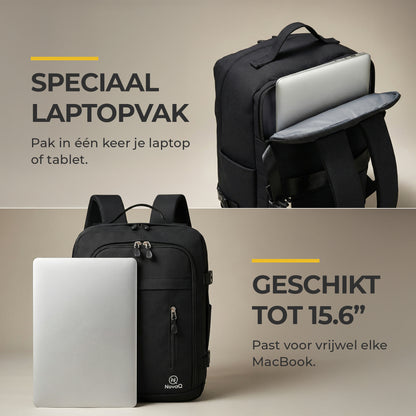NovaQ Handbagage Rugzak Met Extra Vakken 20L
