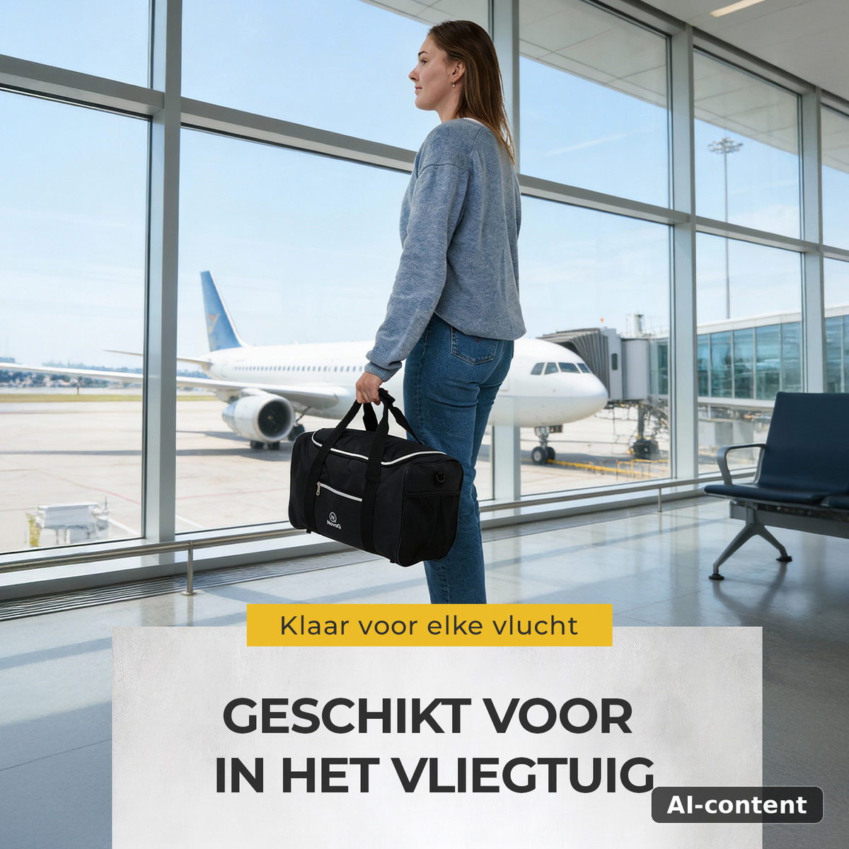 NovaQ Handbagage Duffeltas Met Bodemvak 20L
